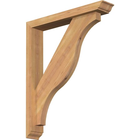 Ekena Millwork Funston Traditional Smooth Bracket w/ Offset Brace, Western Red Cedar, 3 1/2"W x 20"D x 24"H BKT0402X20X24FST01SWR